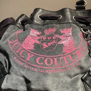 Juicy Couture Bag Gray Velvet Drawstring/Magnetic
